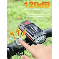 AliExpress Cycling Light Bicycle Light With 120dB Horn Type-C Rechargeable Mountain/Road Bike Front Light High-Brightness Torch 3 Modes