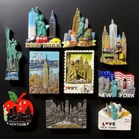 New York 3D Fridge Magnets US Tourism Souvenir Handicraft Resin Refrigerator Magnets Sticker Collection Home Decoration Gift
