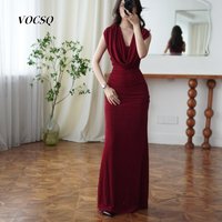 vestidos Saudi Arabia Women Prom Dresses Cheap Satin Burgundy Evening Dress Fashion women's formal evening gowns Customized