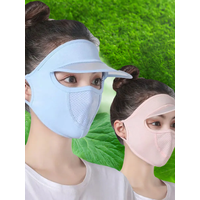AliExpress NONE Ice Silk Mask for Outdoor Cycling UV Protection Breathable Face Cover With Brim Quick-drying Hanging Ear Headband Hat Mask