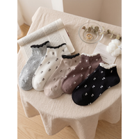 5 Pairs Women's Female Accsesories Socks Ankle Socks Boot Cheap Sales Clothes Y2K Cute Sports Funny Shoes Gift
