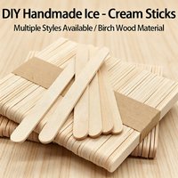 50/100pcs wooden popsicle sticks Hand Crafts Wood Ice Cream Popsicle Sticks DIY Wooden Sticks