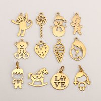5Pcs Cute Bear/Lollipop/Monkey Doll Charms Stainless Steel Mother Love Pendants DIY Necklace Earrings Jewelry Making Accessories