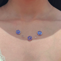 Chic Temperament Dried Flower Clear Dewdrop Clavicle Chain Minimalist Necklace For Women Summer Holiday Unique Jewelry Gifts