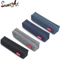 SeamiArt 1pc Small Solid Color Simple Zipper Kawai Pencil Case Mini Pen Bags Papeleria Stationery for School Office Suppliers