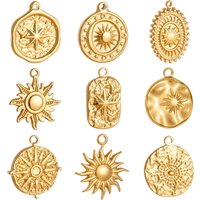 3pcs/Lot Stainless Steel Casting Sunburst Sun Moon Star Charms Pendant For DIY Necklace Bracelet Earrings Jewelry Accessories