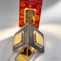 1g/5g/10g/20g/50g/100g 24K Gold Plated Copper Bar With Unique Serial Number Sealed Packing Metal Crafts For Souvenir Collection