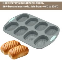 Food Grade Nonstick Silicone Bread Mold, Household Party DIY Perforated French Bread Forms Tray Mini Baguette Round Loaf Baking