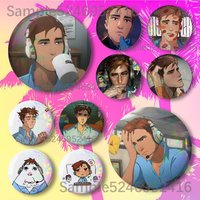 D-Dispatch Robert Robertson Round Button Pins Badge Creative Brooches Backpack Clothes Decoration Fashion Cartoon Jewelry Gifts