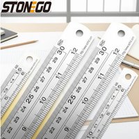Stainless Steel Ruler Set 6 8 12 16 20 Inch Double Sided Graduation Scale Office Drawing Tools