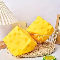 Simulate Cheese Slow Rebound Pinching Relax Office Decompression Slow Rebound Cheese Pinching Ornament Decompress Knead 1/2pcs