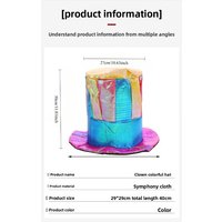 Gold Iridescent Clown Hat Halloween Cosplay Prop Circus Top Hat Colorful Party Costume