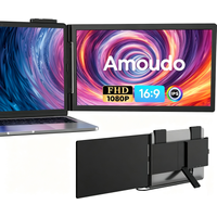 Amoudo 14 Inch FHD 1080P IPS Screen Portable Monitor Laptop Monitor Extension Dual Screen for Laptop Windows Mac Android image 4