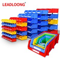 LEADLOONG X1 12pcs 180*120*80mm/7.09*4.72*3.15inch Plastic Stackable Storage Bins Small Tool Component Box for Garage