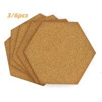 3/6 Pieces of Hexagonal Cork Boards - Self-Adhesive Cork Boards, Suitable for Wall Decoration, Home Office, School Decoration, Memo Boards, and Photo Displays