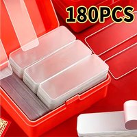 180Pcs Clear Nano Double Sided Tape Removable No Residue PVC Adhesive Tape with Storage Box for Wall Poster DIY Office Home Use