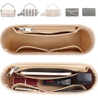 Felt Purse Organizer Insert with Zipper – Inner Liner Pouch for Shoulder Bags, Handbags & Totes, Women Storage Bag, 3 Size