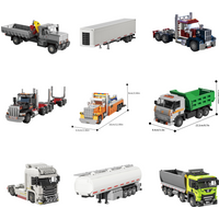 Retro Heavy Truck Tanker Tractor MOC Building Blocks DIY Construction Vehicle Model STEM Educational Toy Kids Birthday Gift