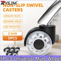 5PCS Universal Mute Wheel Office Chair Caster Swivel Rubber Soft Safe Rollers Furniture Hardware Chair Wheels for Desk Office