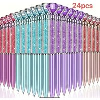 12/24pcs Large Crystal Diamond Pens, Shiny Ballpoint Pens with Black Ink, Rhinestone Pens, Suitable for School Office Supplies