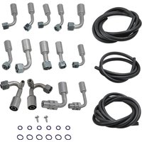 Universal For GM A/C Air Conditioning Ext Length Hoses & Fittings & O-rings Kit For Chevrolet/Chevy/GMC For Car Truck