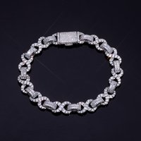 ESKEEM 10mm Iced Out Infinite Chain Bracelet Bling Cubic Zirconia Bracelet for Women Men Birthday Gift Hip Hop Jewelry