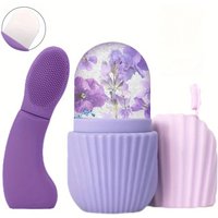 2Pcs Face Ice Cube Roller Gua Sha Scraping Tool Set Silicone Ice Mold Brush Skin Care Kit Face Lifting Massage Skin Care Tools