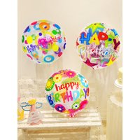 3 Stück 18 Zoll transparente Druck alles Gute zum Geburtstag Luftballons bunt Geburtstag Party Dekorationen