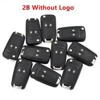 10PCS/LOT 2 Button Flip Folding Key Shell Case Fob for Chevrolet Aveo Cruze Uncut Blade with Logo