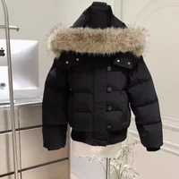 2025 new style Tibetan blue fur collar cotton jacket for women's winter season thick short down cotton jacket trend