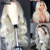 2026 Hot Sale Platinum Blonde White Transparent 13x4 HD Lace Frontal Wigs 180% Density Body Wave Brazilian Human Hair Wig
