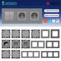 BSEED 1/2/3/4Gang Zigbee Klicken Schalter Teil Kunststoff Rahmen Smart Dimmer Vorhang Schalter Funktion DIY Teil EU Smart Steckdose Teile