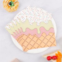 20 ice cream printed napkins, square towels, birthday party, disposable party tissues and decorations per pack