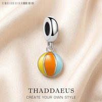 Colorful Water Ball Pendant Dangle Charm For Women New 925 Sterling Silver Sporty Fine Jewelry Gift