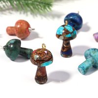 Fashion Mushroom Pendant 26x16/30x16mm Natural Emperor Stone Pendants Necklace Charms For Jewelri Making Findings