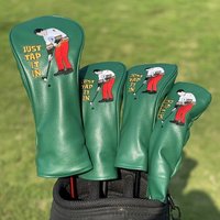 1pc Golf Club Head Cover - Red and Green Tone Design, Golf Accessories, Single Swing Pattern Design, Fashionable and Durable