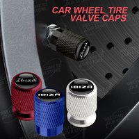Aluminum For Ibiza Logo Ateca VZ VZ5 FR Exeo Racing Flag Race Flag 4pcs Car Decor Wheel Tire Valve Caps Stem Cover Accessories