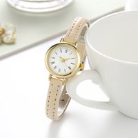 Montres simples pour femmes, Design de luxe, en cuir, à Quartz, petit cadran rond, horloge Reloj Mujer