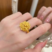Classic frosted retro tower rings for women colorful fashion light luxury flower picturesque ring adjustable jewelry gifts
