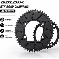 GOLDIX 110BCD 2X AERO Double Chainring 48/34T 50/34T 52/36T 53/39T for R9200 R8100 R7100 11S 12S 4-Bolt Road Bike Sprocket image 4