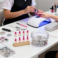 Acrylic Nail Shapes Display Board Transparent 6 Shapes False Nail Display Board Square Desktop Display Nails Art Prop