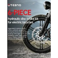 AliExpress TESNO E-Bike Hydraulic Disc Brake Set 6 Piston Front Rear Electric Bicycle Brake Kit with Power Cut-Off Sensor 203mm Rotor