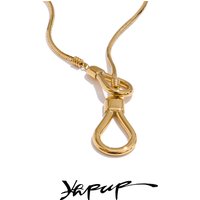 Yhpup Distinctive Stainless Steel Fashion Creative Thicker Pendant Necklace Gold Platinum Color Tarnish Resistant Metal Jewelry