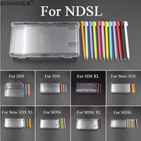 Plastic Clear Crystal Hard Shell Case Cover+Stylus Pen For 2DS 3DS New 3DS XL LL For NDSL NDSi NDSi XL LL