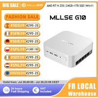Mllse G10 Mini PC Nieuwe AMD Ryzen 7 H 255 24GB DDR5 RAM 1TB SSD Wi-Fi 6 BT5.2 USB 3.0 Windows 11 Pro Gaming Desktop Mini Computer