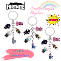 New Fortnite Summer Drift Oscar Keychain Acrylic Double-sided Transparent Pendant Animation Cartoon Creative Couple Keychain