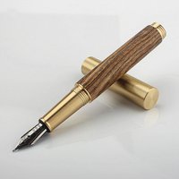 Classic Wood Mini Fountain Pen Brown Black Portable Ink Pen EF/F Nib Short Office Writing X'mas Gift Pens