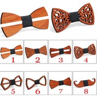 Fashion Wooden Bow Tie For Men Unisex Hollow Out Carved Retro Wooden Neck Ties Adjustable Strap Vintage Bowtie Gravata Corbatas