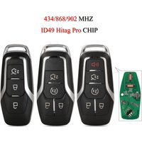 Jingyuqin Fernbedienung Smart Auto Schlüssel Für Ford Mustang Rand Explorer Fusion Mondeo Kuka 3/4/5 Tasten 433,92/434/868/902 Mhz ID49 Chip