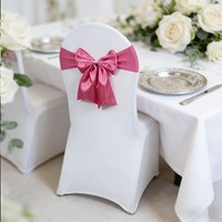 4/6/10/12/50/100 Pcs Satin Ribbon Sashes Chairs Bows Ties Spandex Sash Decor Hotel Birthday Party Wedding Event Luxury Decor